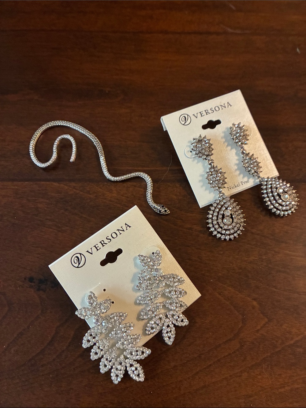 Versona crystal earrings and ear wrap